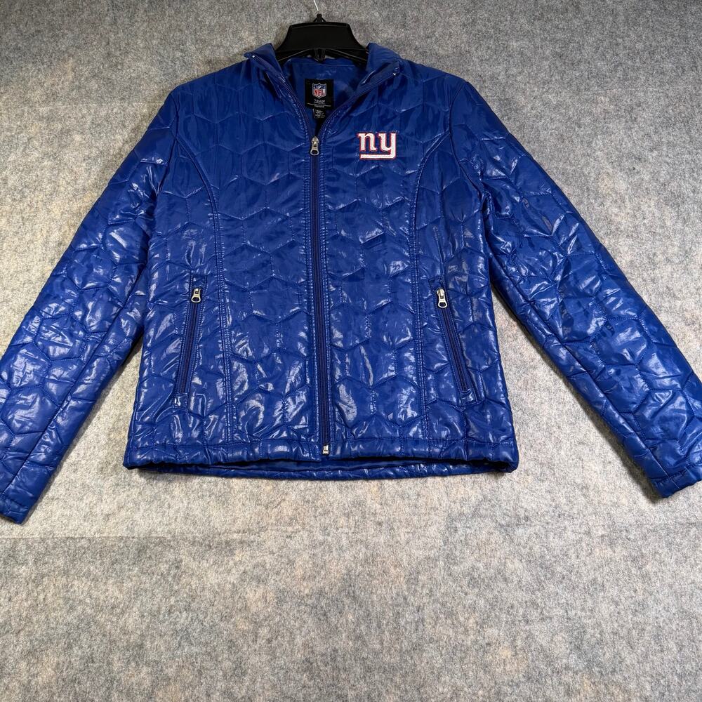 NFL NY New York Giants Puffer Jacket Blue Womens Small (S)